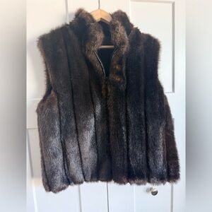 90s? Giacca Reversible Faux Fur Brown Vest